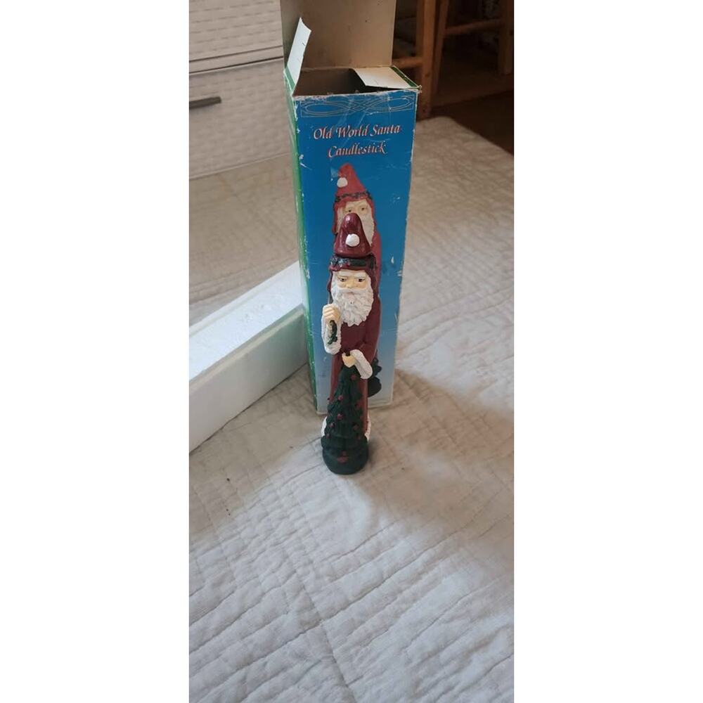 Old World Santa Candlestick 12" Tall In Original open Box